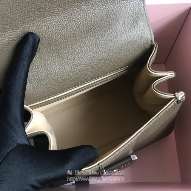 DELVAUX女包 2019春夏最新色 專櫃原廠皮 德爾沃女手提包 DV0020大象灰 小號 Delvaux單肩斜挎包  fcs1165